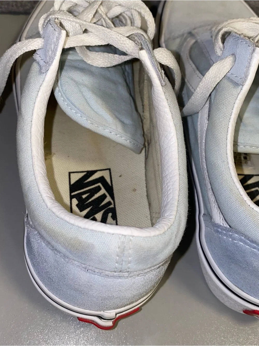 Vans Old Skool Light Blue Suede Canvas Sneakers Men 6.5 Women 8